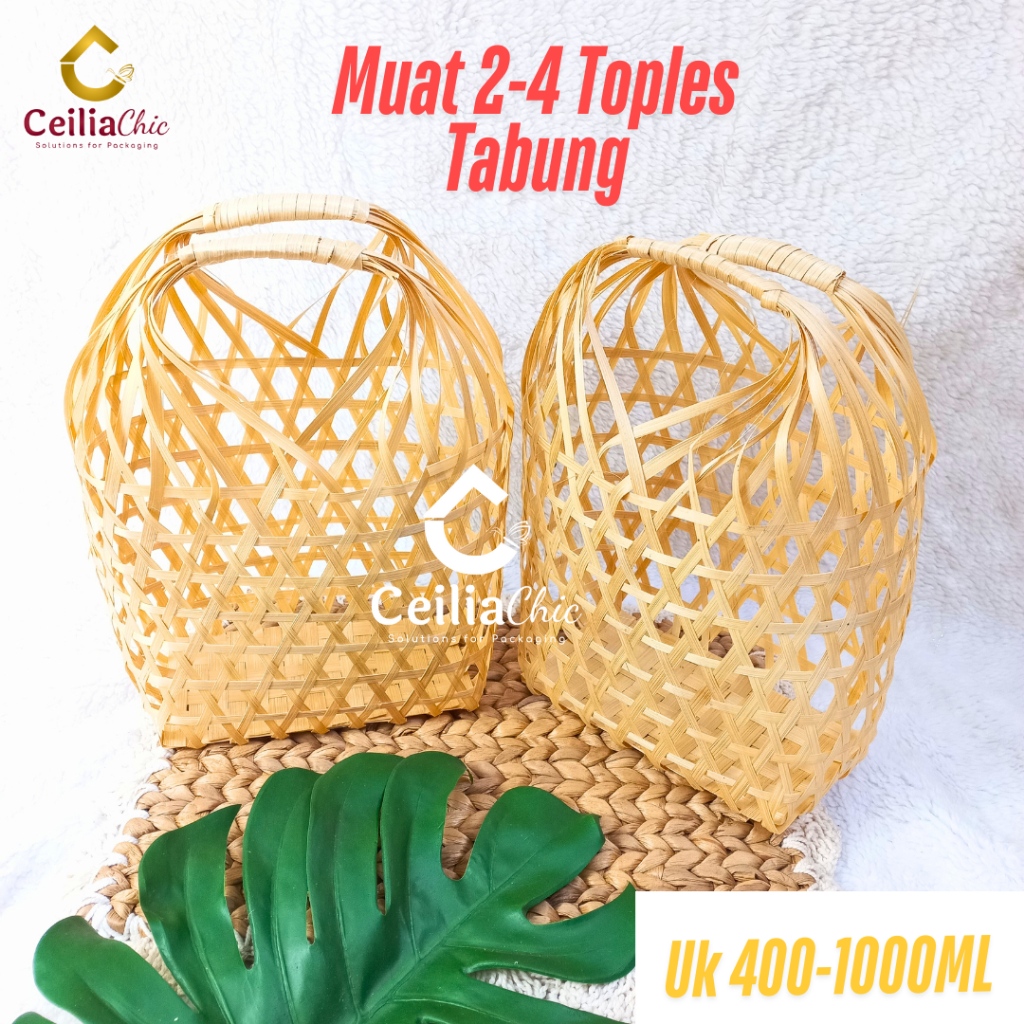 

Tas Anyaman Bambu 2-4 Toples Packaging Kue Kering Polos Kemasan Hampers Lebaran Ramadan Idul Fitri