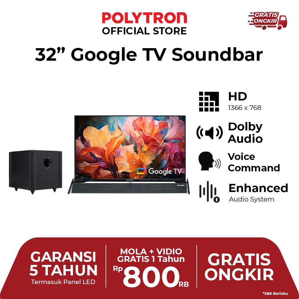 POLYTRON Smart Cinemax Google TV 32 inch PLD 32BG9058