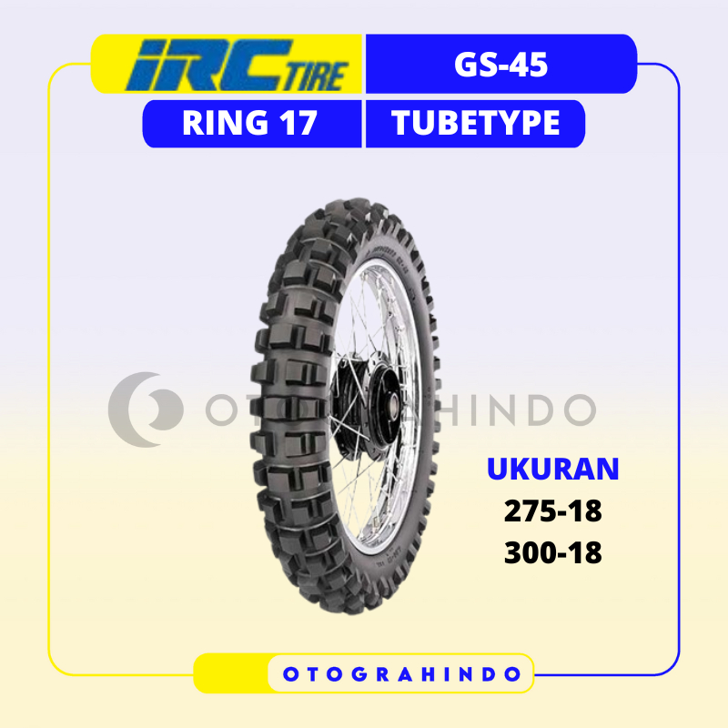 BAN LUAR SEPEDA MOTOR IRC GS45 UKURAN 275 300 RING 18 TUBETYPE