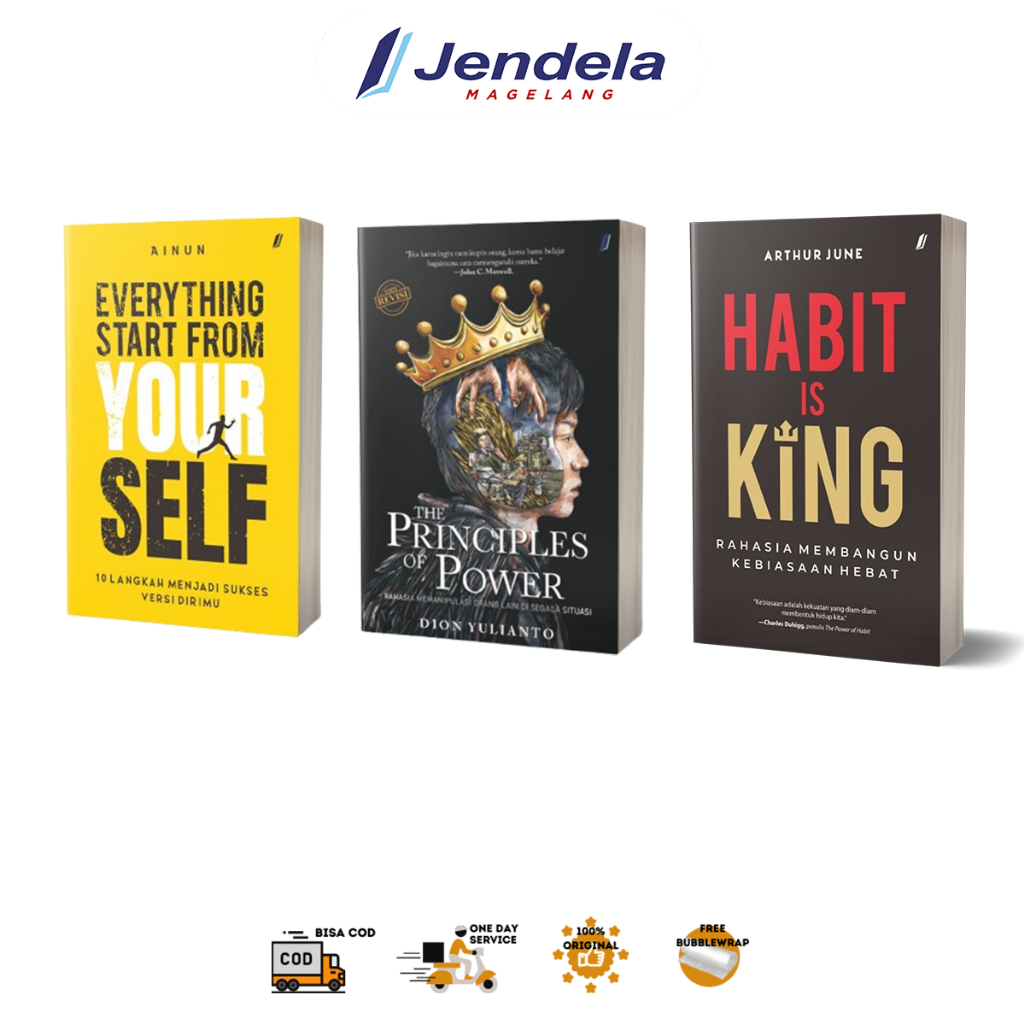 Paket Bundling 100 Ribu Dapat 3 Buku Kekuatan Diri : Principles of Power, Habit is King, Everything 