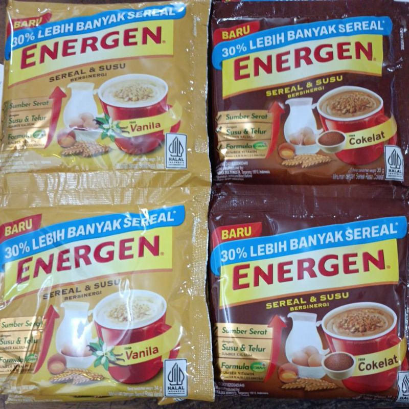 

energen sereal coklat vanilla(10 sachet@34gr)