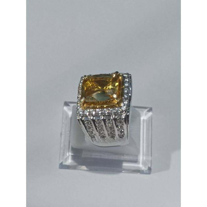 zircon natural silver ring custom / batu zircon