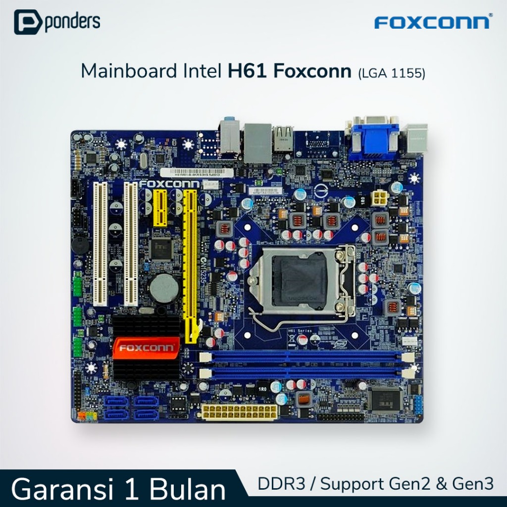 Mainboard Intel H61 Foxconn LGA 1155 DDR3 Support Gen2 & Gen3