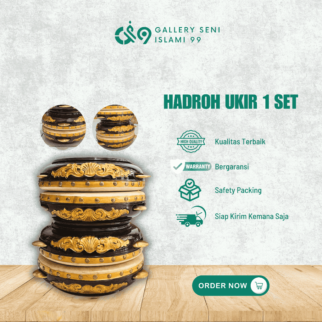 Rebana Terbangan Hadroh Ukir Jepara Kualitas Terbaik Kayu Mahoni Asli Berkualitas
