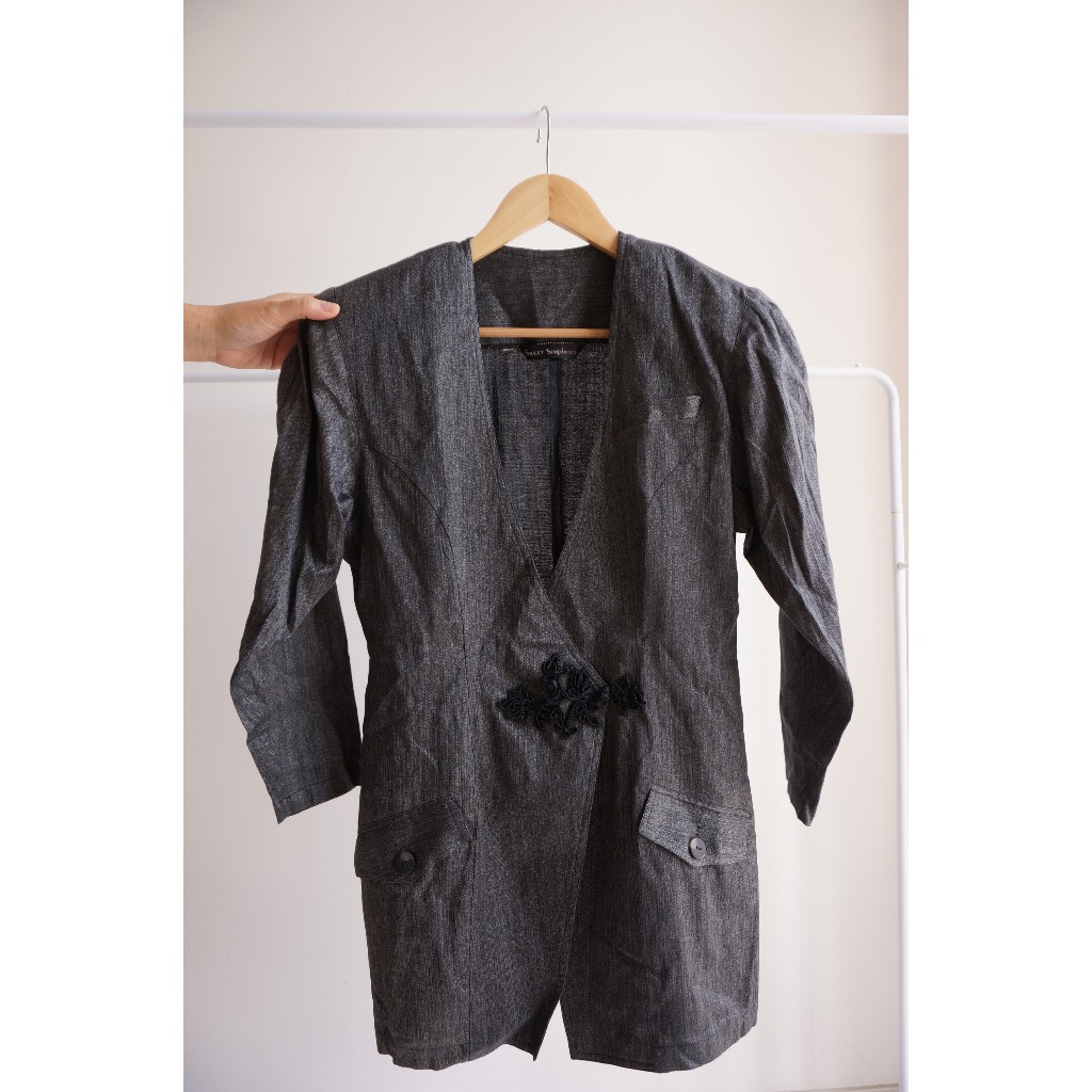 PRELOVED - Setelan Blazer dan rok untuk kerja warna abu - abu