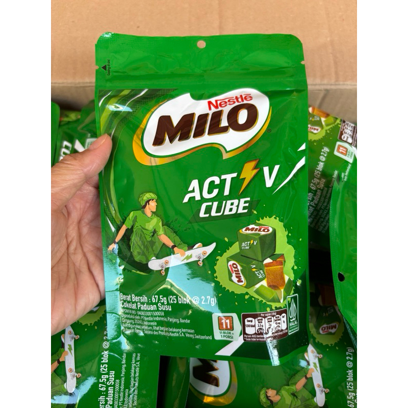

agen distributor makanan ringan nestle milo active cube pouch cokelat paduan susu pack isi 25 murah berkualitas