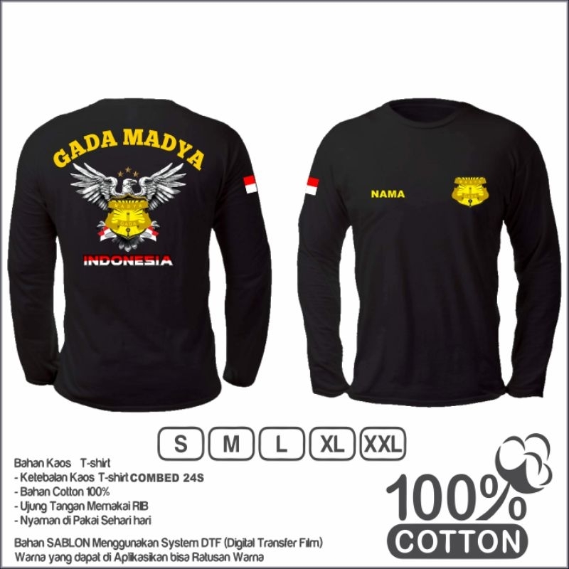 kaos gada madya lengan panjang/satpam/security