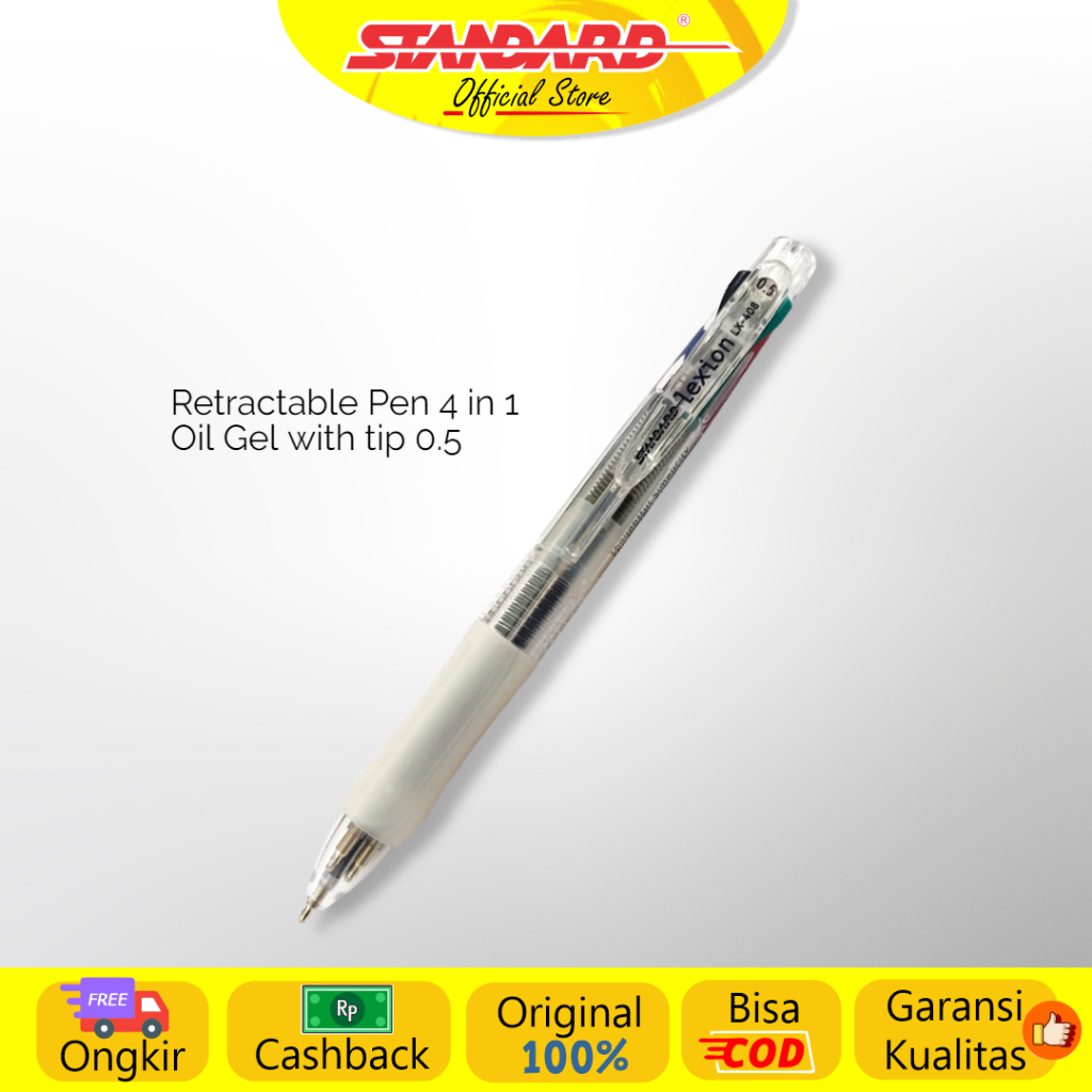 

Standard - Pen Lexion 0.5 LX-408 ( 4 IN 1 ) / Satuan ( Pulpen, Pena, Ballpoint )
