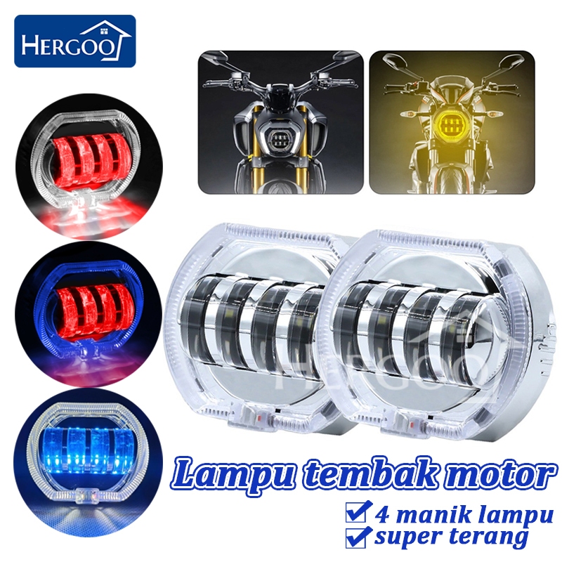 Lampu Led Motor 4 manik lampu biled Lampu tembak motor LED Daymaker Biled Projie Biled 8D Lampu