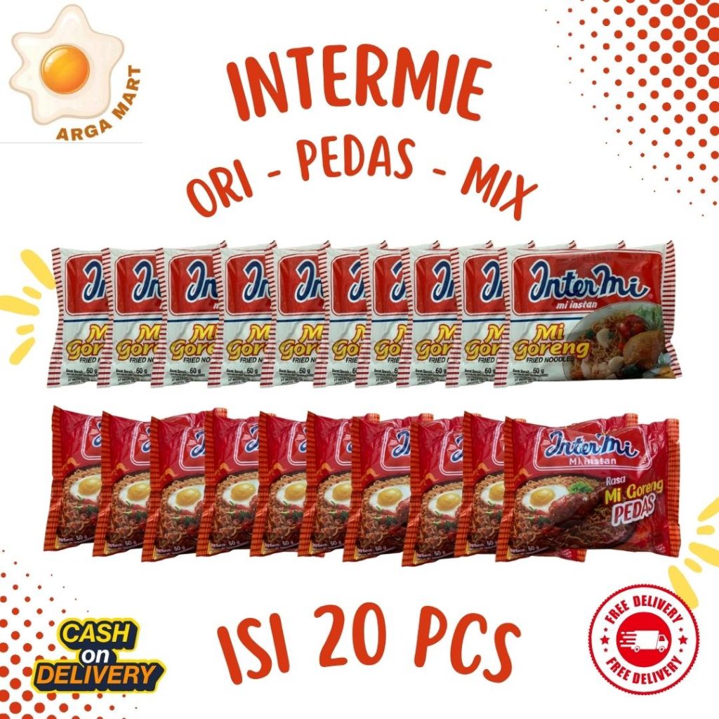 

(ISI 20 PCS) MIE INSTANT INTERMI GORENG RASA ORI - RASA PEDAS