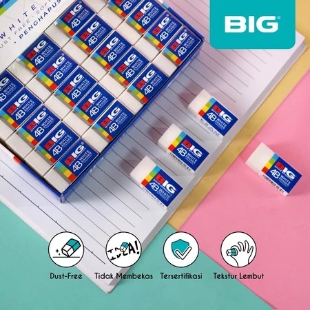 

40 Pcs BIG Penghapus / Eraser Pensil Putih Kecil Dust Free ER-9401