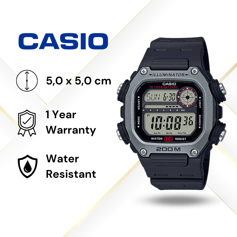 JAM TANGAN PRIA CASIO DW-291H-9A ORIGINAL - DW291H HITAM GOLD CASIO JAM TANGAN ORIGINAL