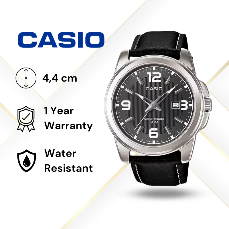 JAM TANGAN PRIA CASIO MTP-1314L-8A ORIGINAL - MTP1314L HITAM JAM TANGAN CASIO ORIGINAL