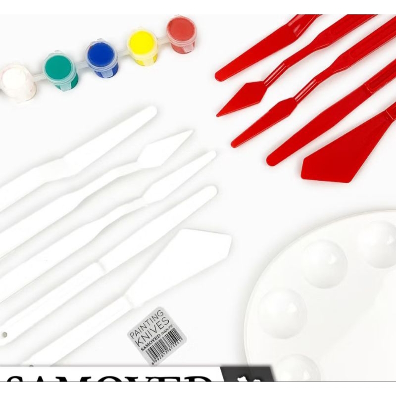 

Pisau Lukis Pisau Pallete Set 5pcs Painting Knives Spatula Lukis Plastik Ekonomis