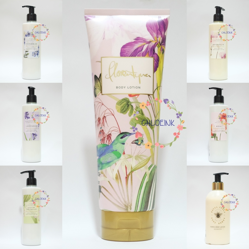 NEW  MARK & SPENCER HAND BODY LOTION CHINA BLUE LAVENDER MAGNOLIA ROSE ROYAL JELLY FLORENTYNA