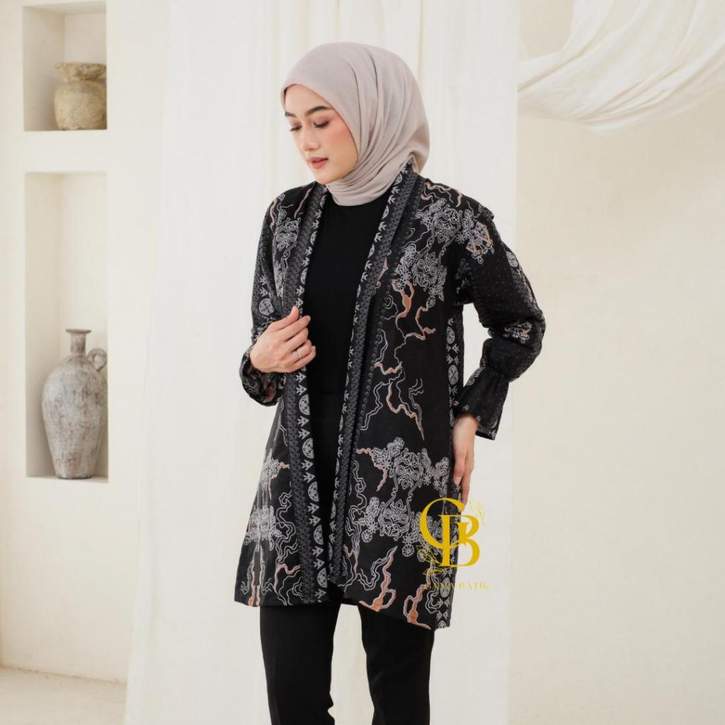 Blazer Batik Atasan Wanita Modern Outer Batik Long Outer Terbaru