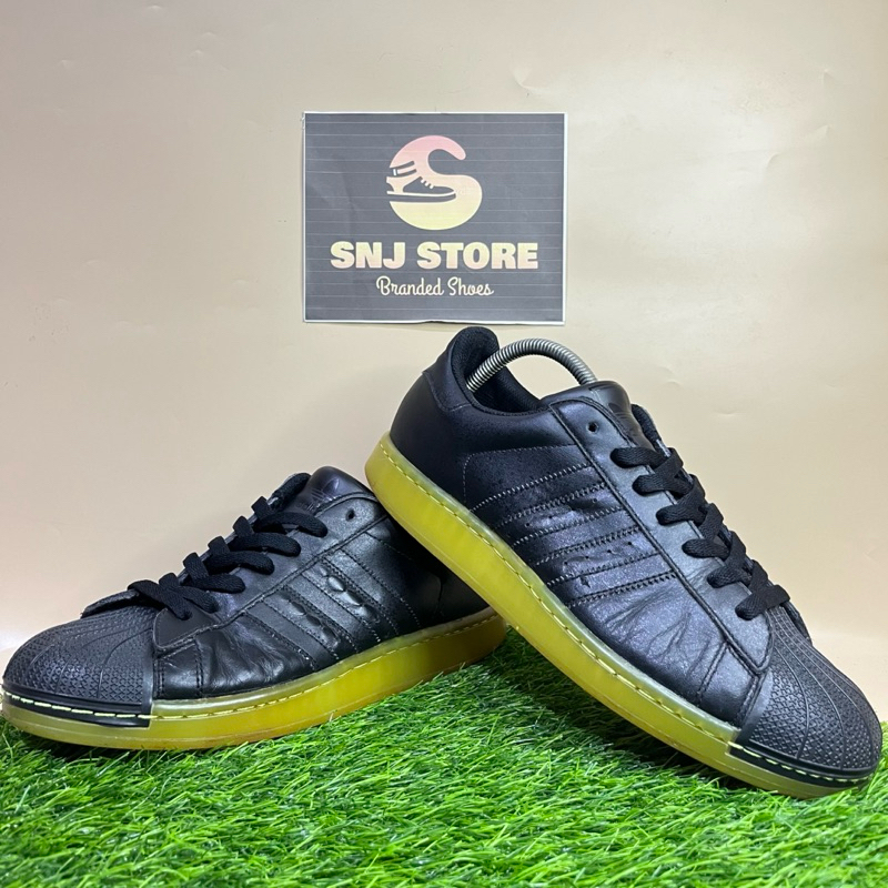 Adidas Black Green CRL Rare Superstar Basketball Size 42 Original Second