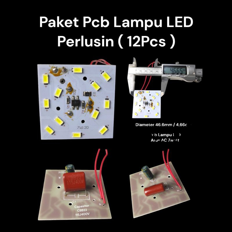 Pcb Lampu LED 7watt Perlusin Isi (12Pcs)