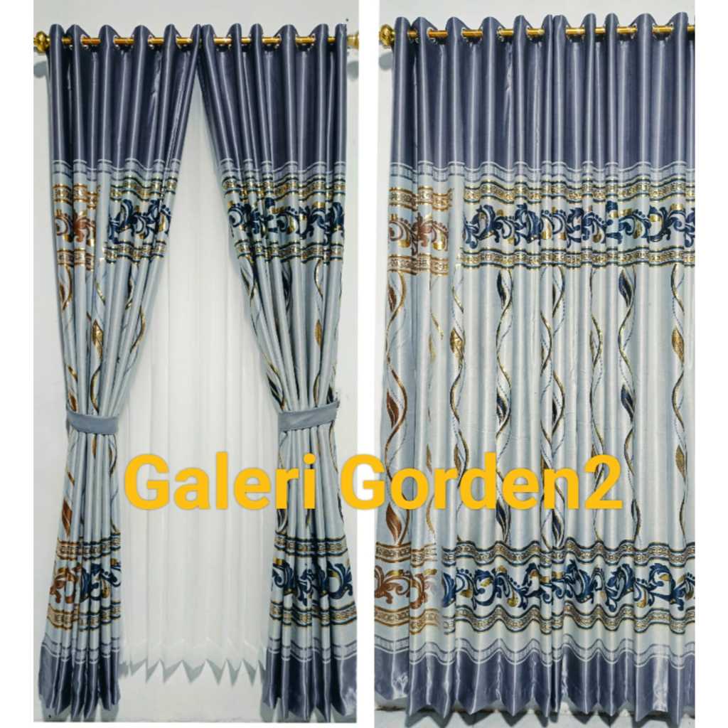Gorden Jendela Blackout Import Premium Motif Terbaru Beludru Model Smokring Dan Sekat Ruangan