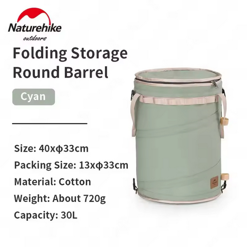 LAUNDRY BAG FOLDING STORAGE ROUND BUCKET NATUREHIKE NH21YW139