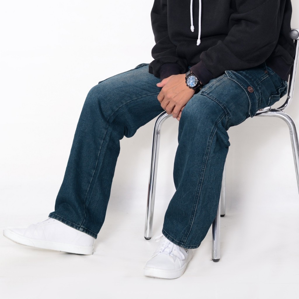 Cargo pria/celana cargo jeans pria/celana pria standar celana gombrang pria/jeans cargo underline/Ce