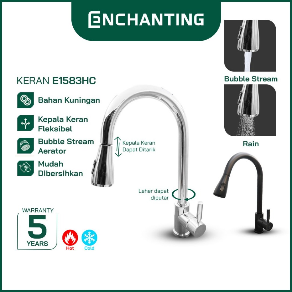 Kran Dapur Angsa Fleksibel Europe Enchanting E1583