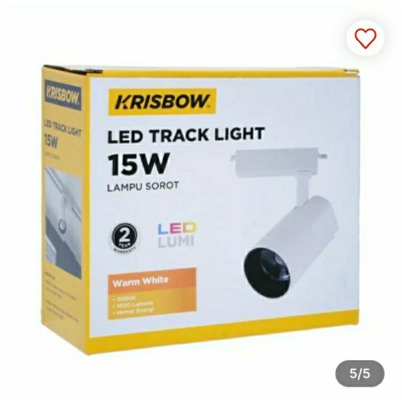 Krisbow Lampu Sorot Led 15 Watt 3000k Warm White - Kuning