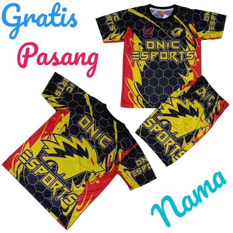 setelan baju gaming squad onic bisa custom nama anak
