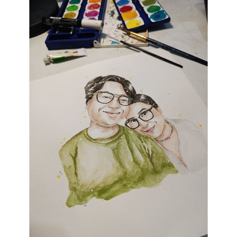 

Watercolor Portrait Lukisan Cat Air Orang Potret A4 - 1-2 kepala