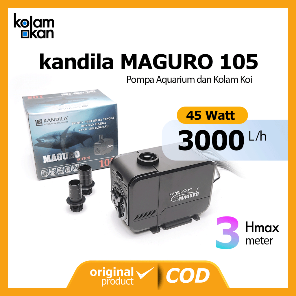 Sellyliavitaliavita Maguro 105 Pompa Aquarium Kolam 3000 Lph