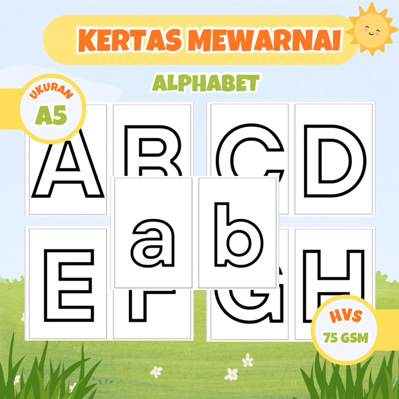 

Kertas Mewarnai Anak Tema Alphabet | Isi 52 Gambar Berbeda