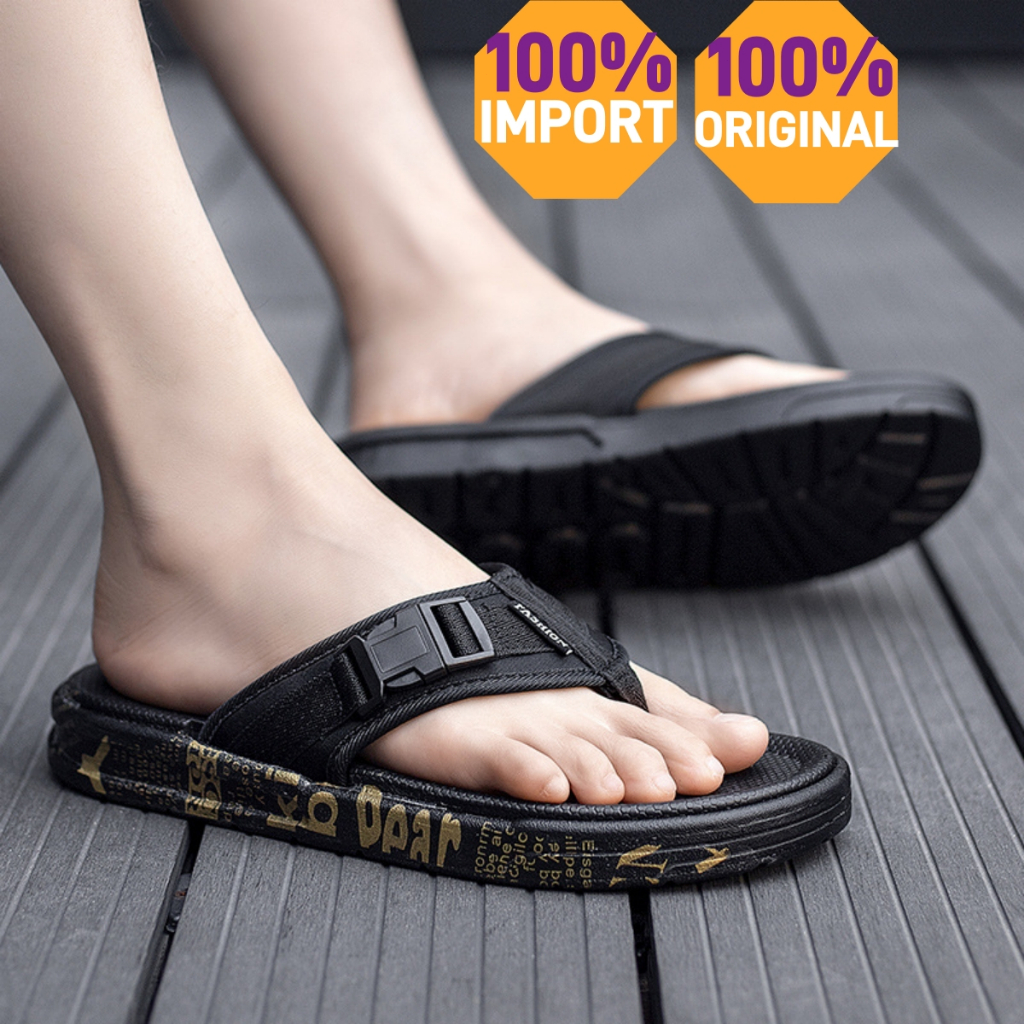 [100% Import & Kirim Hari Ini]Sandal Jepit Pria - Sandal Slop Pria - Korean Style - Sandal Pria Casu