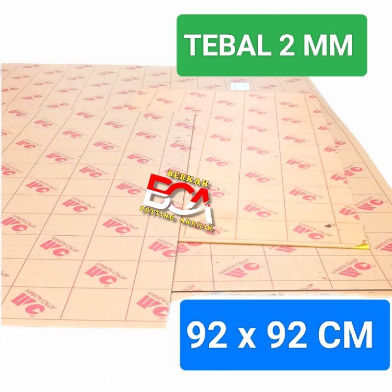 

akrilik bening akrilik warna 92 x 92 cm tebal 2 mm
