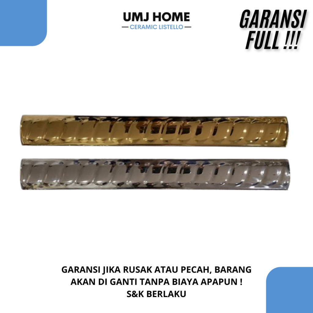 [GARANSI FULL] Lis Keramik Kuku Macan Keramik Gold & Silver, Emas & Silver 20 cm Import