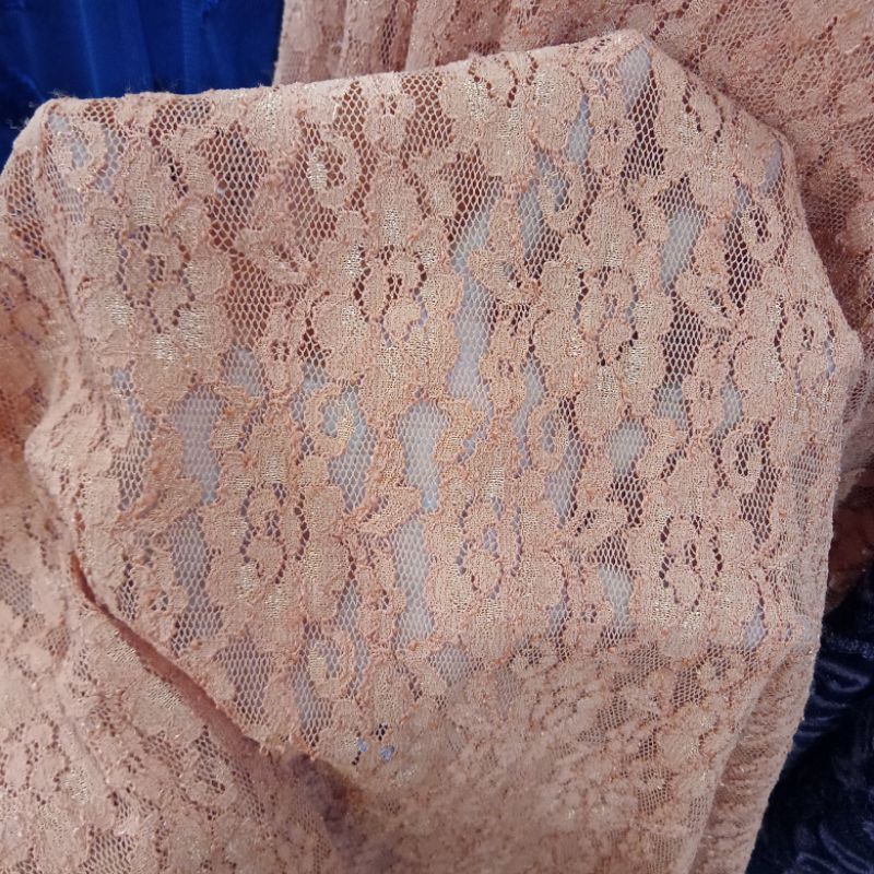 Kain Tulle Brokat Motif Bunga Import - Kain Tille Motif - Kain Brokat Motif - Kain Meteran | Harga P