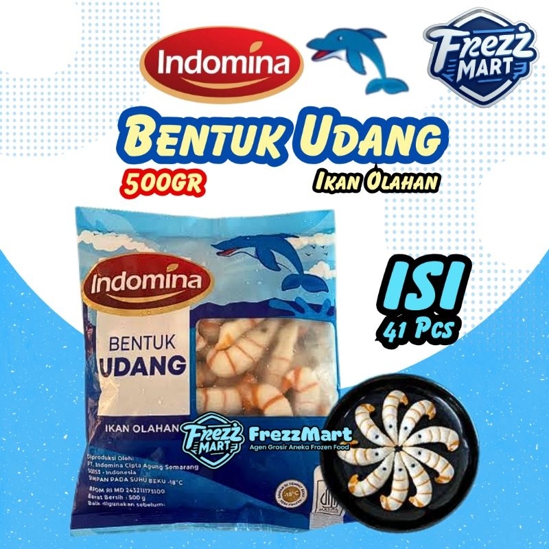 

Indomina Bentuk Udang 500gr Olahan Ikan Shrimp Seafood Beku Frozen Food Halal