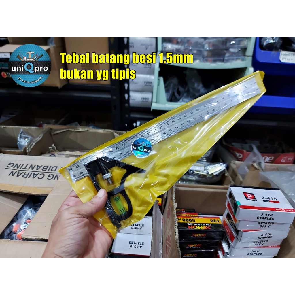 siku waterpass  / penggaris siku tukang / mistar kombinasi / siku geser