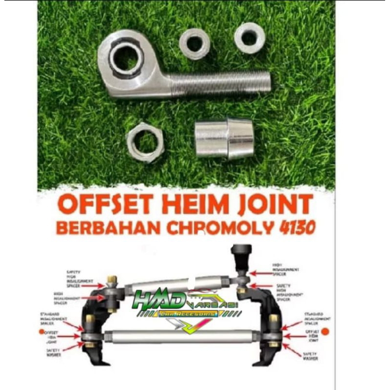 Pos Pillow Ball Offset Heim Joint 3/4" Kiri Komplit Rod End Bearing Chromoly