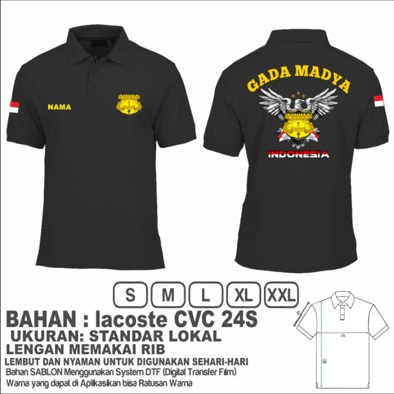 kaos gada madya polo lengan pendek/satpam/security