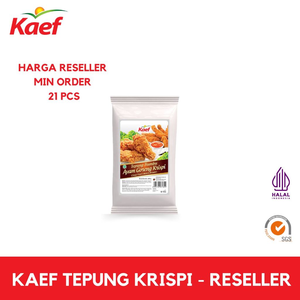 

Kaef Tepung Krispi | Tepung Ayam Goreng Krispy KAEF | Tepung Bumbu Ayam Goreng | Tepung Fried Chicken 600 gram