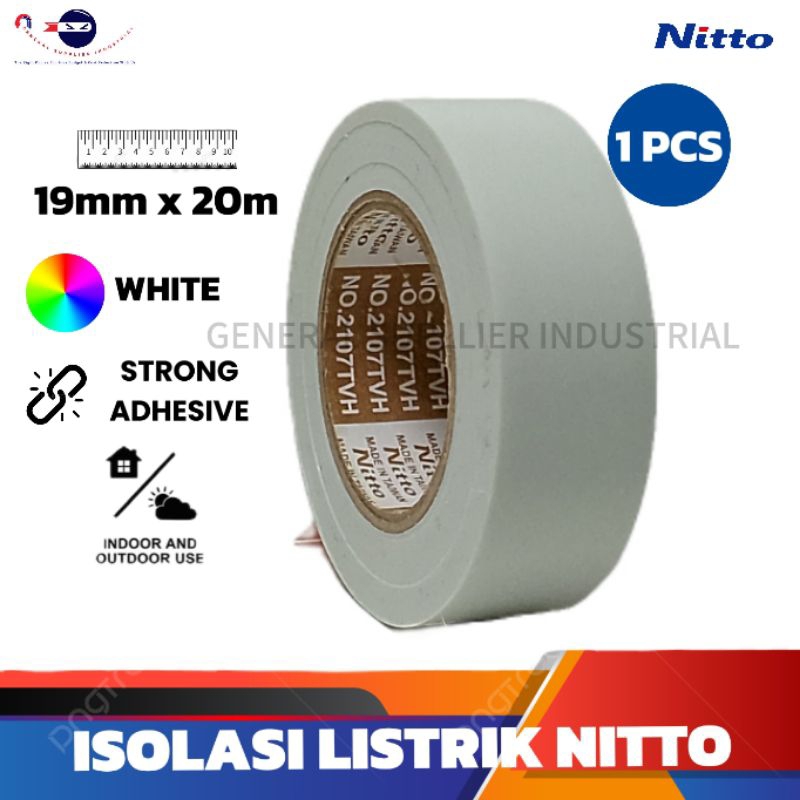 ISOLASI LISTRIK PUTIH NITTO | LAKBAN LISTRIK PUTIH NITTO | LAKBAN LISTRIK PUTIH | ISOLASI LISTRIK PU