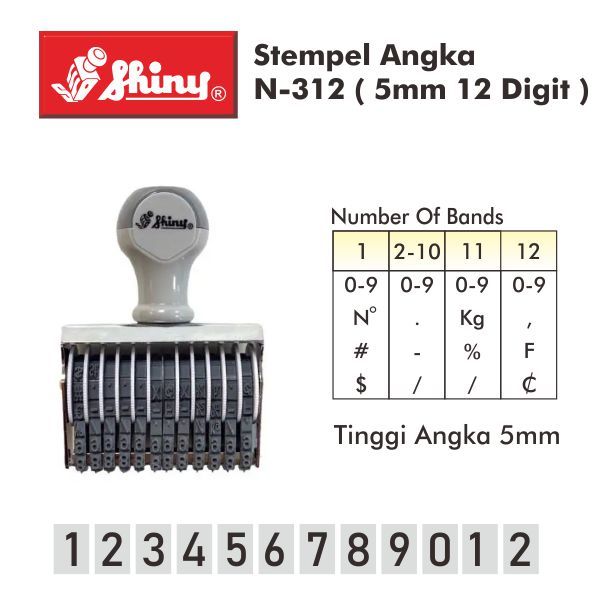 

Stempel Shiny N-312 / 5mm 12 Digit / Manual