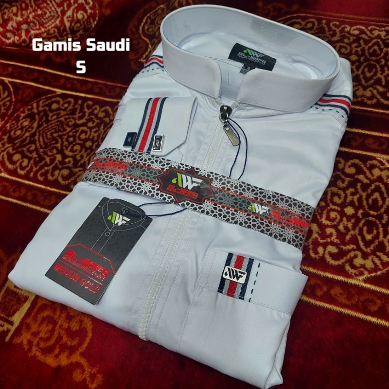 Gamis PUTIH lengan PANJANG AL-WAFA Resleting dan kancing MANIK MANSITuntuk DEWASA / gamis PUTIH baha