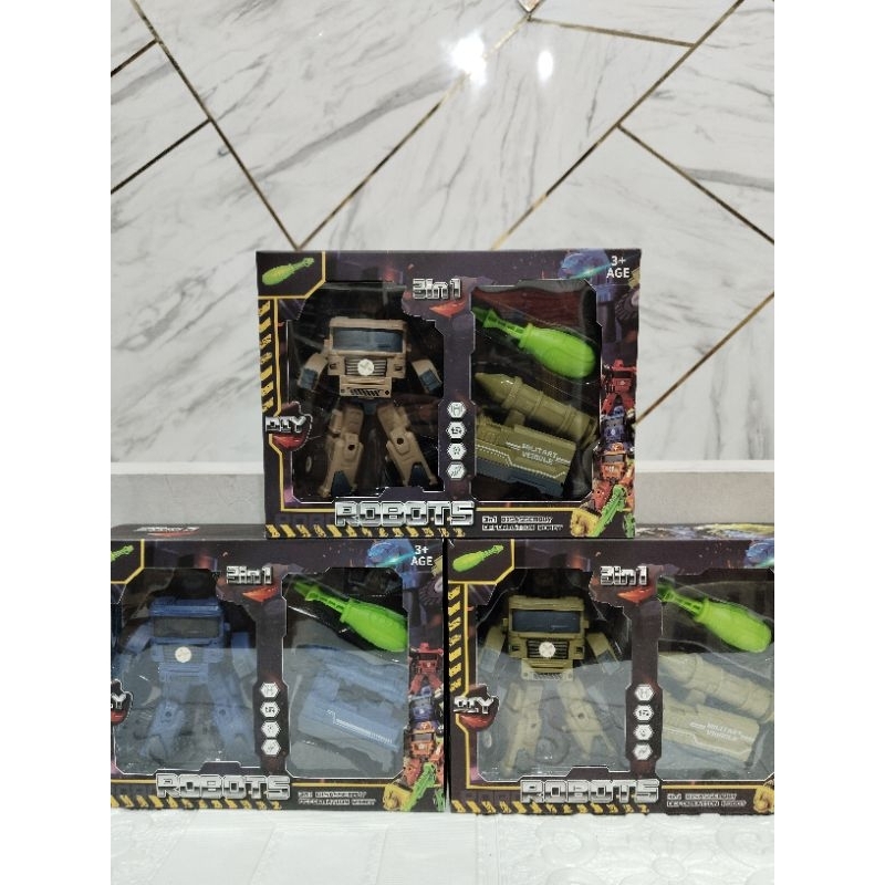 Mainan Robot Anak DIY /deformation robot 3in1