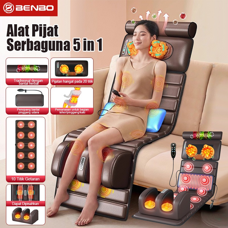 Fadilngaritt - Benbo Bantal Pijat Listrik Multifungsi - Kasur Pijat Leher, Bahu, Punggung & Pinggang