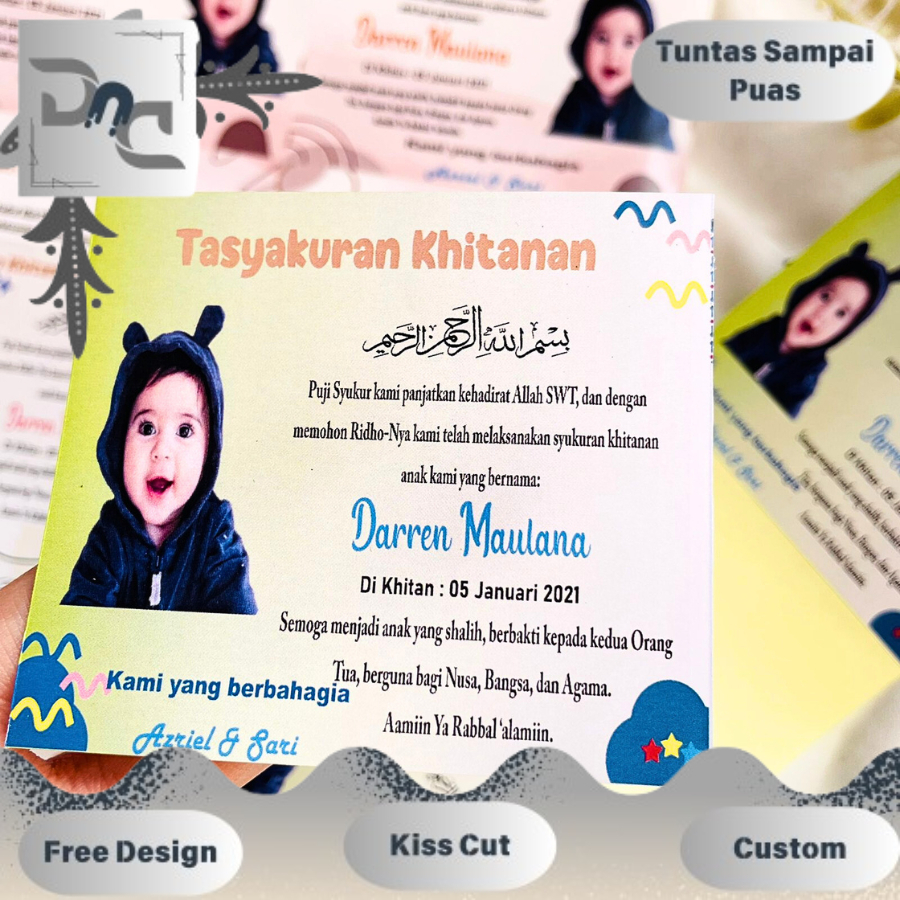 

Stiker Label Chromo Walimatul Khitan Sunatan Dnd Sticker Print Tasyakuran Khitanan Persegi