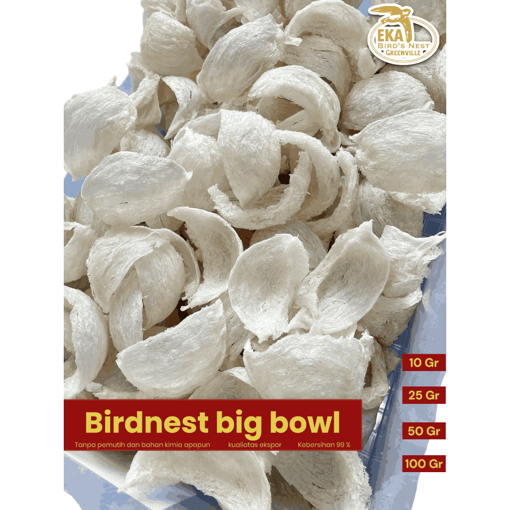 

sarang burung walet bersih / bridnest / mangkok asli 100%