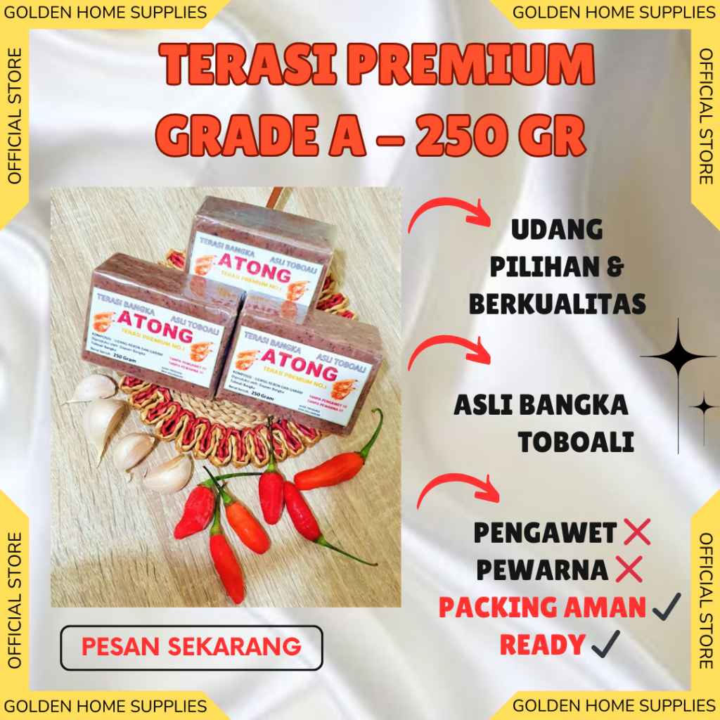 

Terasi Atong / Belacan Bangka Toboali - 100% Asli | Grade A | 250gr