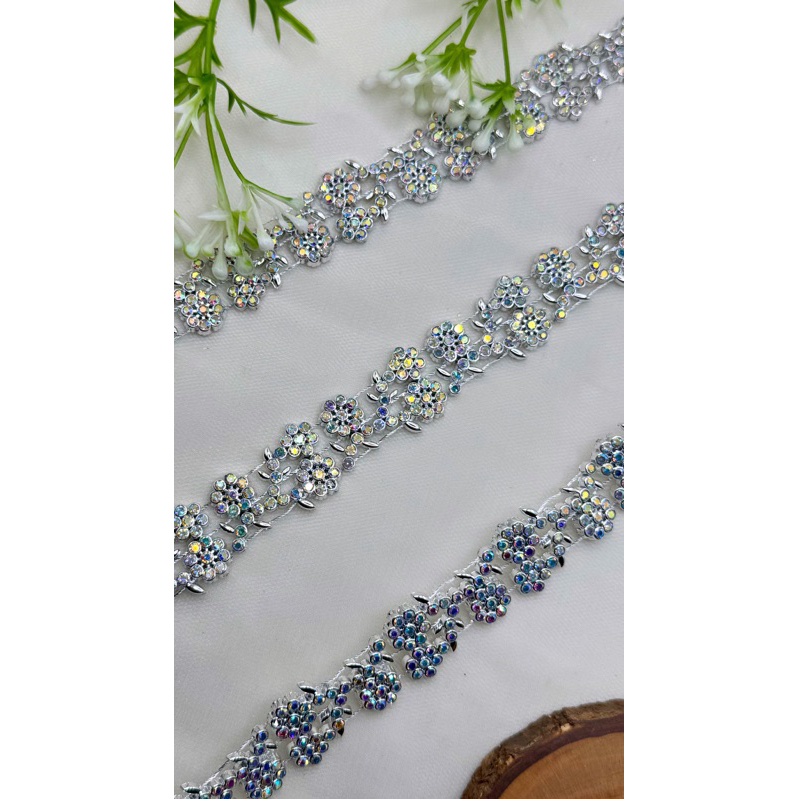 aplikasi payet meteran baju bodo warna silver per roll