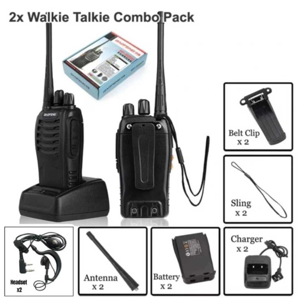 HT WALKIE TALKIE HANDY TALKY HT VHF UHF FM TRANSCEIVER BF888S PORTABLE TWO WAY RADIO 1BOX ISI 2PCS